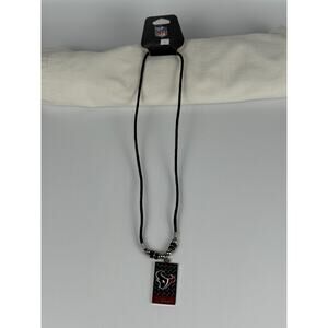Houston Texans Diamond Plate Beaded Cord Necklace NFL Football Team Logo NEW